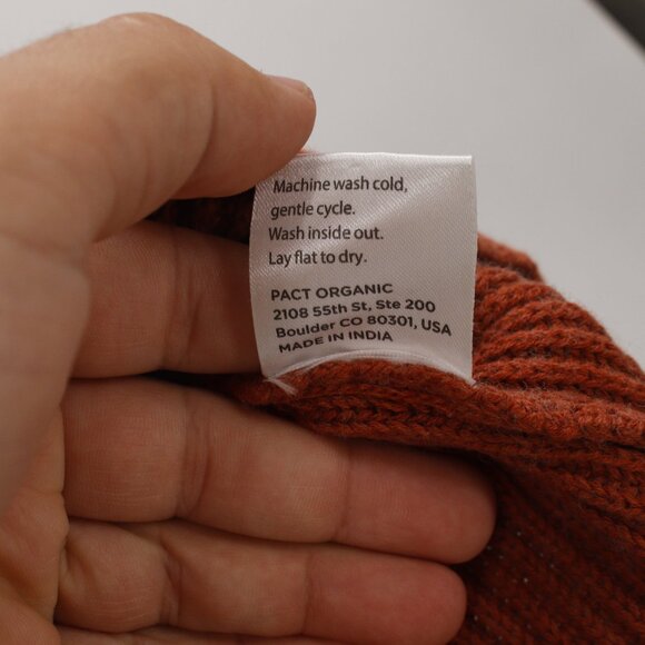 Pact Sweater Mens Large Organic Cotton Wool Knit Long Sleeve Crew Neck Pullover - Picture 7 of 13